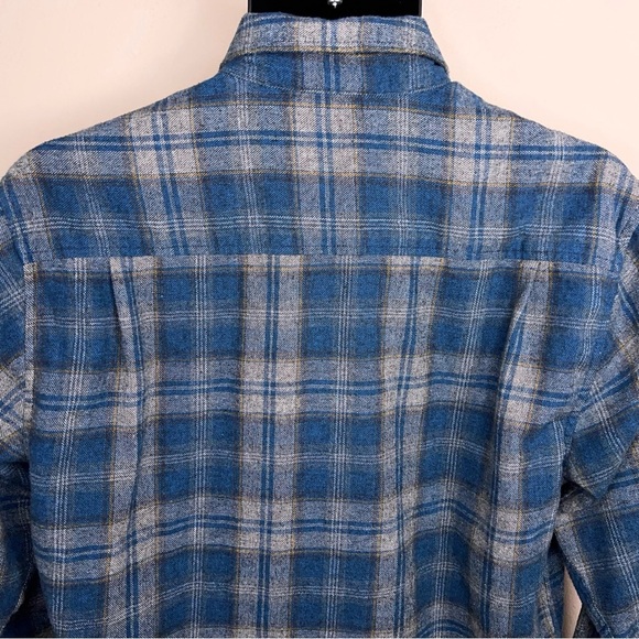 Medium Weatherproof Mens Blue Flannel Button Up Long Sleeve Cotton Blend - Picture 7 of 16